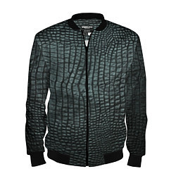 Бомбер мужской Кожа крокодила - fashion, цвет: 3D-черный
