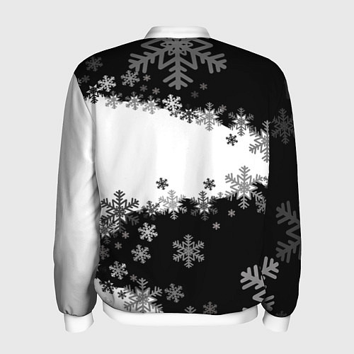 Мужской бомбер Сноуборд черно-белый / 3D-Белый – фото 2