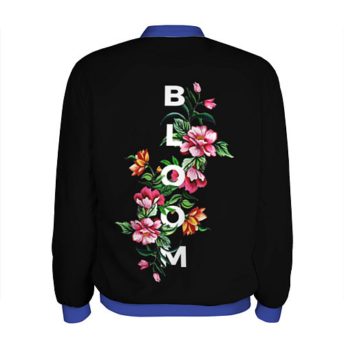 Мужской бомбер Love bloom flowers / 3D-Синий – фото 2