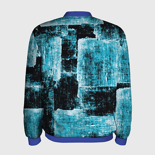 Мужской бомбер Голубой абстракт / 3D-Синий – фото 2