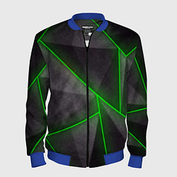 Бомбер мужской Stripes Abstract green, цвет: 3D-синий