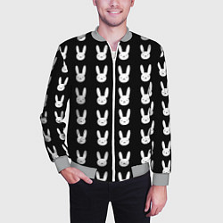 Бомбер мужской Bunny pattern black, цвет: 3D-меланж — фото 2