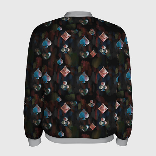 Мужской бомбер Паттерн масти карт / 3D-Меланж – фото 2
