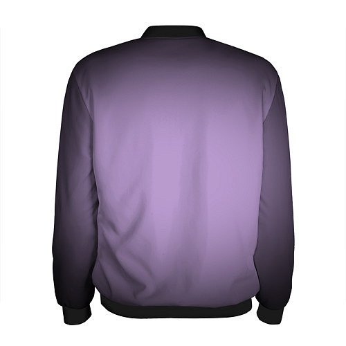 Мужской бомбер Сиреневый градиент / 3D-Черный – фото 2