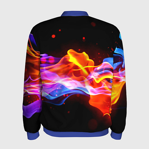 Мужской бомбер Битвы огней волны / 3D-Синий – фото 2