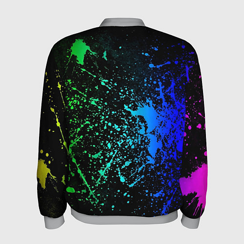 Мужской бомбер Разноцветные брызги / 3D-Меланж – фото 2