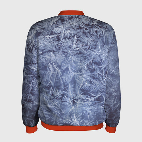 Мужской бомбер Текстура снежинок / 3D-Красный – фото 2