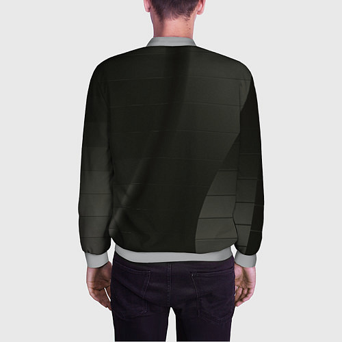 Мужской бомбер Чёрные геометрические металлические листы / 3D-Меланж – фото 4