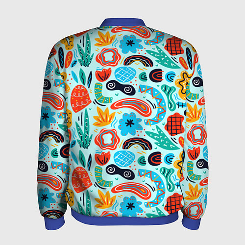 Мужской бомбер Colorful patterns / 3D-Синий – фото 2