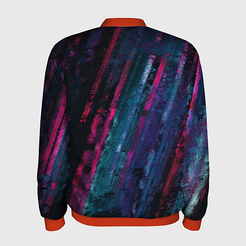 Мужской бомбер Неоновая стена / 3D-Красный – фото 2