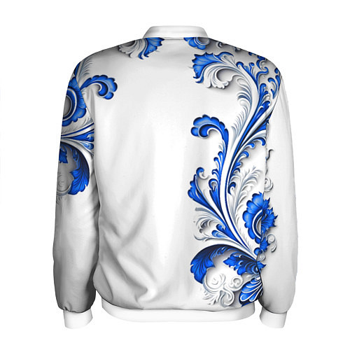Мужской бомбер Русские узоры / 3D-Белый – фото 2