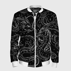 Мужской бомбер Дракон - унесенные призраками: тату на черном