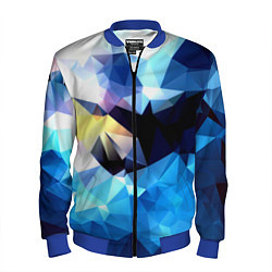 Мужской бомбер Polygon blue abstract collection