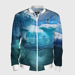Бомбер мужской Subnautica - КРАБ на леднике, цвет: 3D-белый