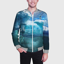 Бомбер мужской Subnautica - КРАБ на леднике, цвет: 3D-меланж — фото 2