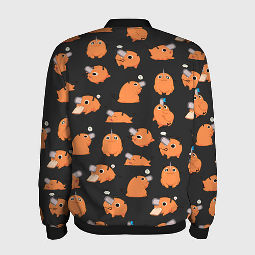 Мужской бомбер Chainsaw Man - Почита паттерн / 3D-Черный – фото 2