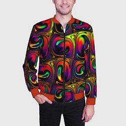 Бомбер мужской Digital abstraction paint, цвет: 3D-красный — фото 2