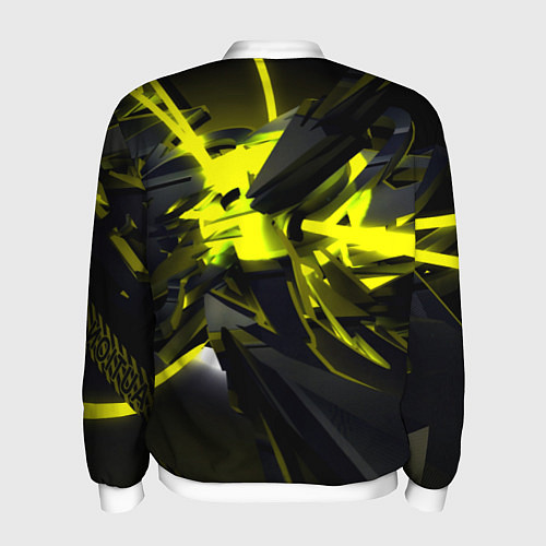 Мужской бомбер Yellow gold abstraction / 3D-Белый – фото 2
