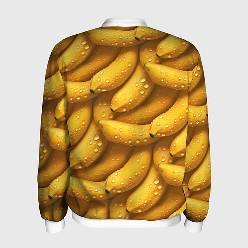 Мужской бомбер Сочная текстура из бананов / 3D-Белый – фото 2