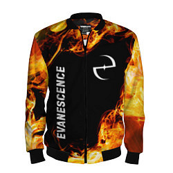 Бомбер мужской Evanescence и пылающий огонь, цвет: 3D-черный