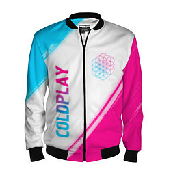 Мужской бомбер Coldplay neon gradient style: надпись, символ