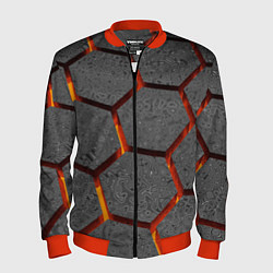 Мужской бомбер Металлические плиты и лава