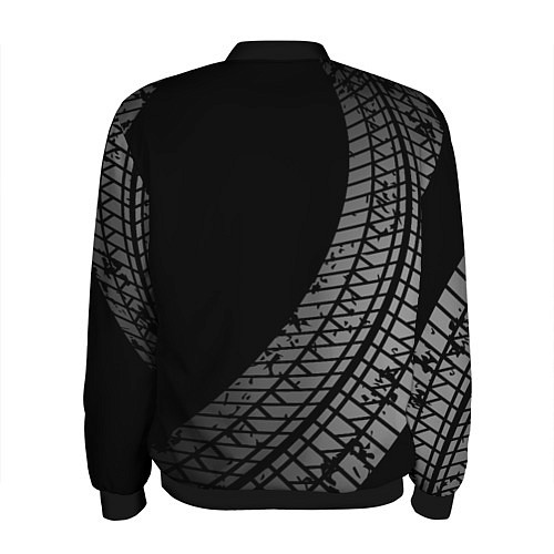 Мужской бомбер Honda tire tracks / 3D-Черный – фото 2