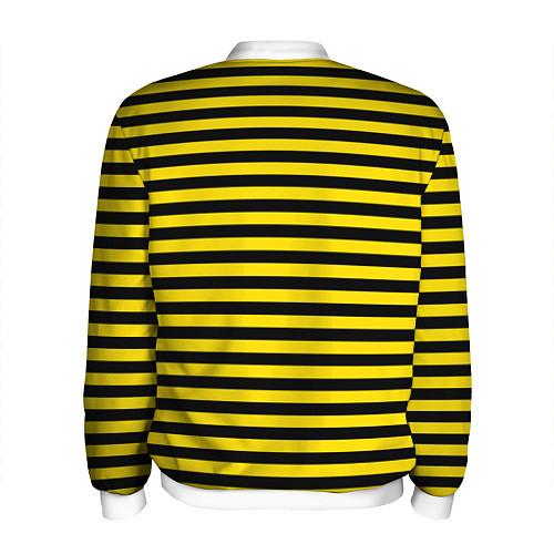 Мужской бомбер Черно-желтые осиные полосы / 3D-Белый – фото 2