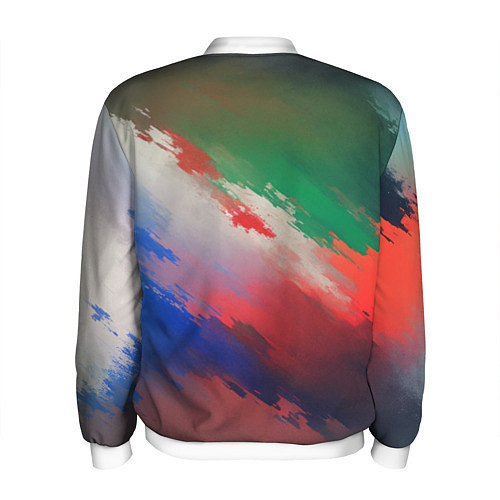 Мужской бомбер Абстрактный туман / 3D-Белый – фото 2