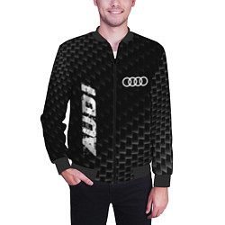 Бомбер мужской Audi карбоновый фон, цвет: 3D-черный — фото 2