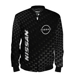 Бомбер мужской Nissan карбоновый фон, цвет: 3D-черный