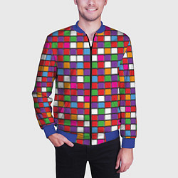 Бомбер мужской Color cubes, цвет: 3D-синий — фото 2