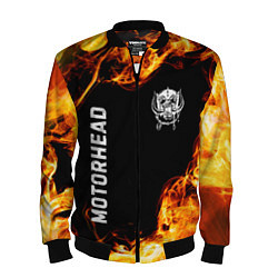 Бомбер мужской Motorhead и пылающий огонь, цвет: 3D-черный