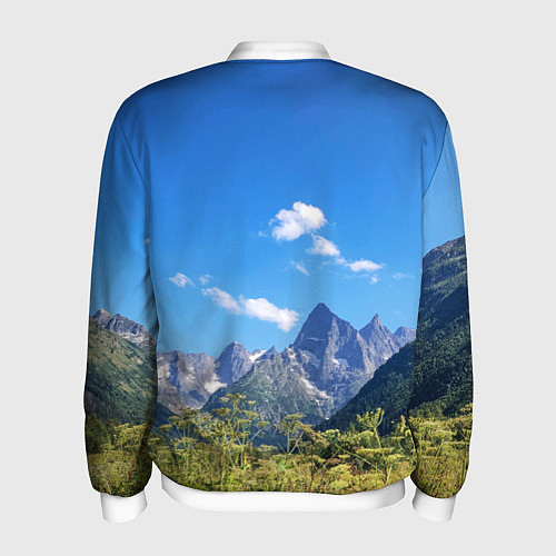 Мужской бомбер Название гор России / 3D-Белый – фото 2