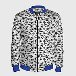 Мужской бомбер Море глаз на белом фоне
