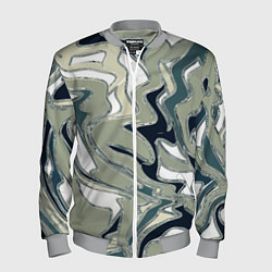 Мужской бомбер Абстракция оливковый