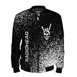 Бомбер мужской Radiohead и рок символ на темном фоне, цвет: 3D-черный