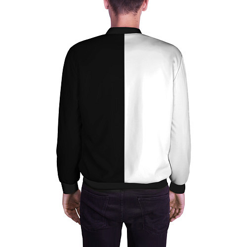 Мужской бомбер Boxing чёрно-белое / 3D-Черный – фото 4