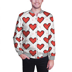 Бомбер мужской Pixel heart, цвет: 3D-меланж — фото 2