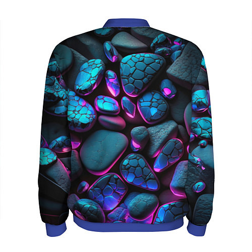 Мужской бомбер Неоновые камни / 3D-Синий – фото 2