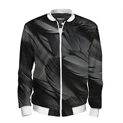 Мужской бомбер Черные перья ворона