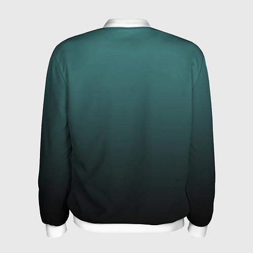 Мужской бомбер Градиент зелено-черный / 3D-Белый – фото 2