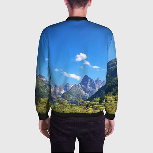 Мужской бомбер Перечень гор России / 3D-Черный – фото 4