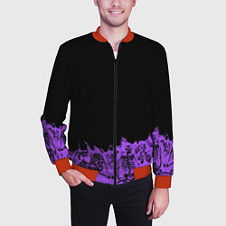 Бомбер мужской Скелеты в неоновом огне, цвет: 3D-красный — фото 2