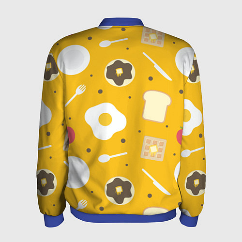 Мужской бомбер Вкусный завтрак / 3D-Синий – фото 2