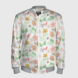 Мужской бомбер Листики цветочки