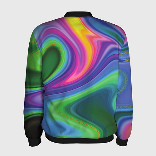 Мужской бомбер Color abstraction / 3D-Черный – фото 2