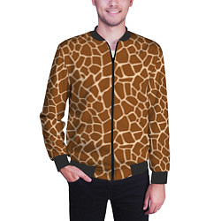 Бомбер мужской Пятнистая шкура жирафа, цвет: 3D-черный — фото 2