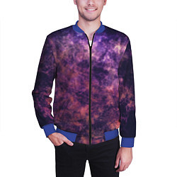 Бомбер мужской Текстура - Purple galaxy, цвет: 3D-синий — фото 2