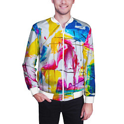 Бомбер мужской Красочный принт, цвет: 3D-белый — фото 2